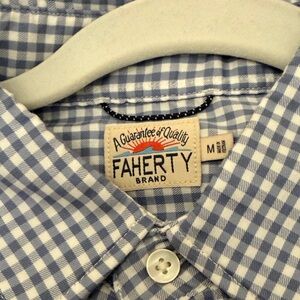 Faherty Men's Light Blue Gingham Shirt